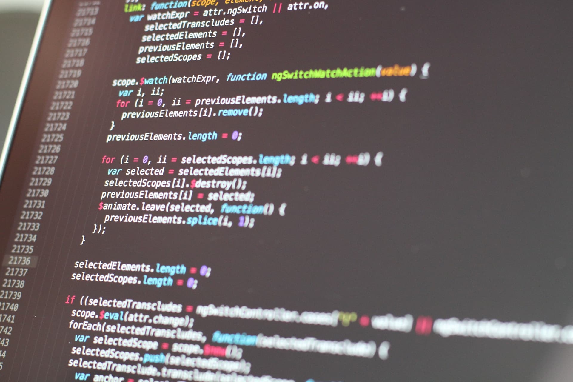 photo of a JavaScript program in a computer monitor