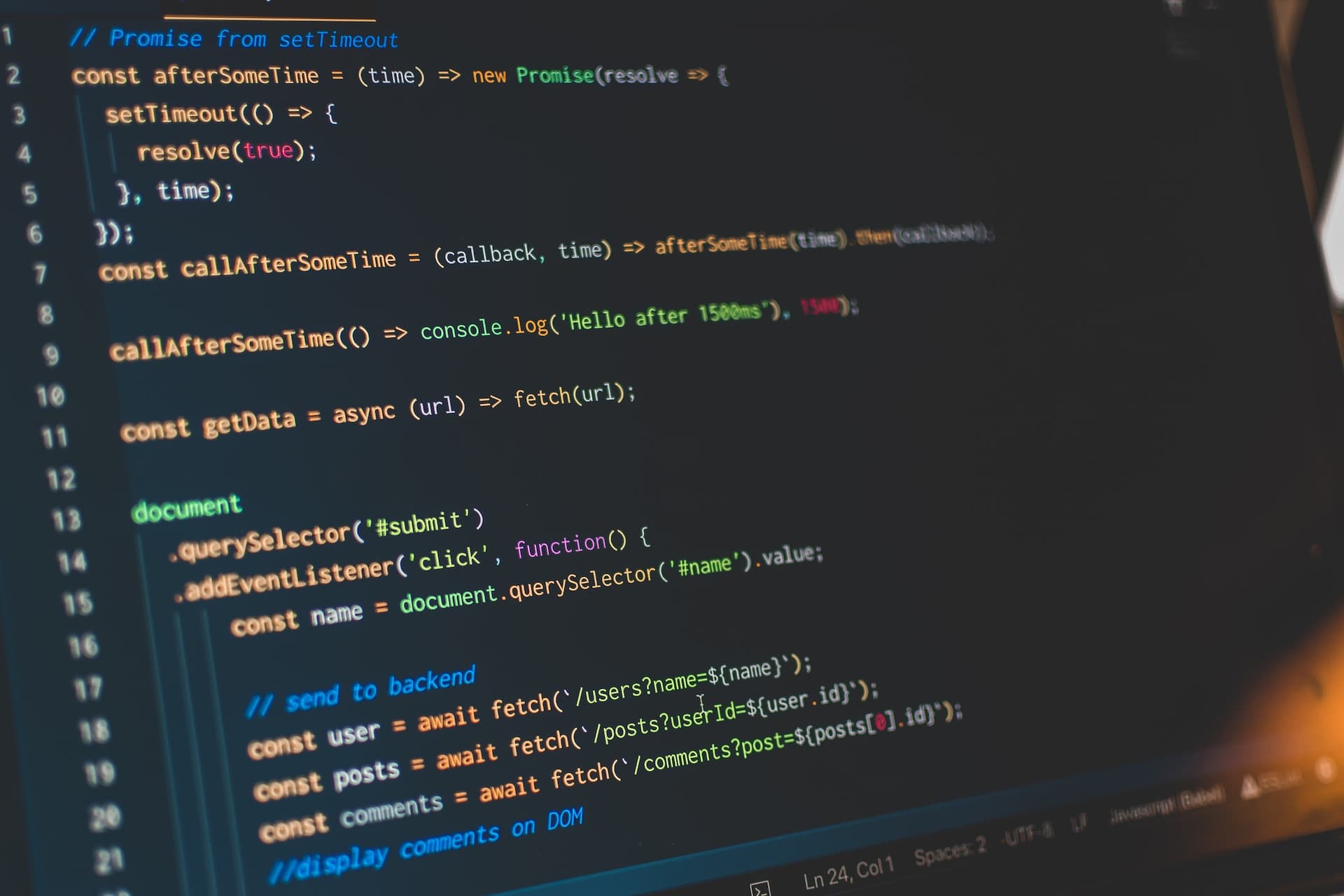 photo of a JavaScript program with different kinds of objects